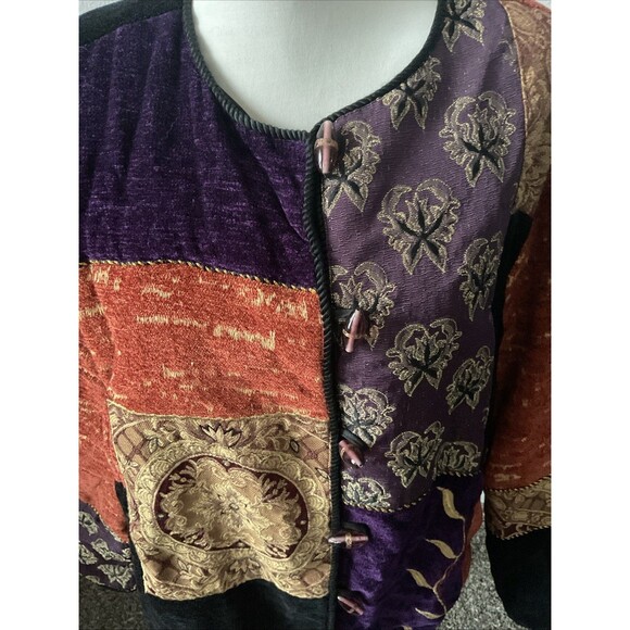 Julia Kim Women’s Embroidered Boho/hippie Patchwork Jacket Size L - Picture 4 of 6